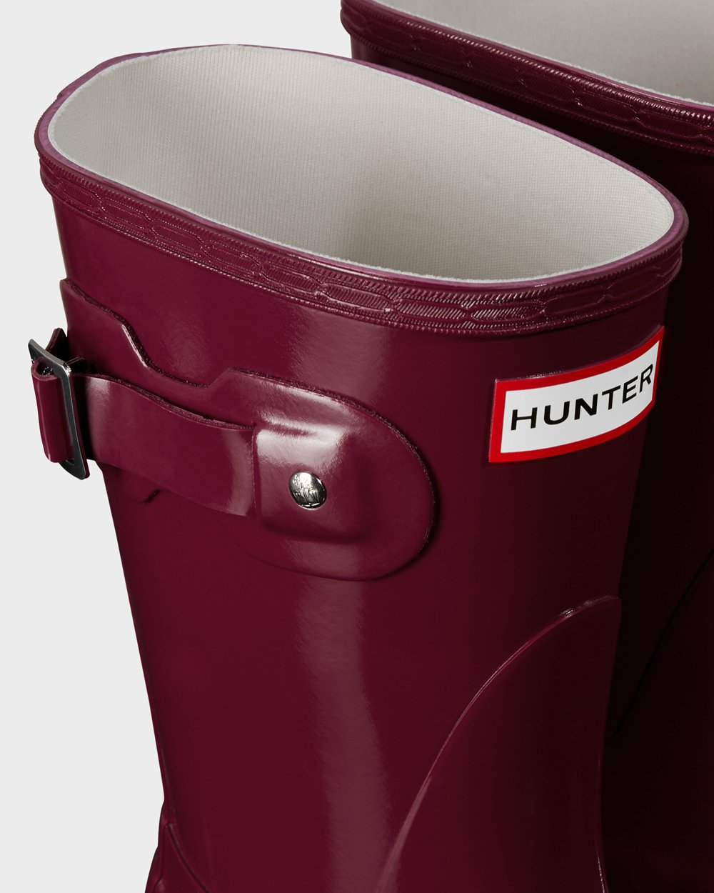 Womens Hunter Original Gloss - Short Rain Boots Claret/Red - 5961-KPFTX